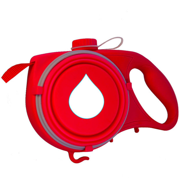 Multifunctional Pet Leash with bowl and water bottle